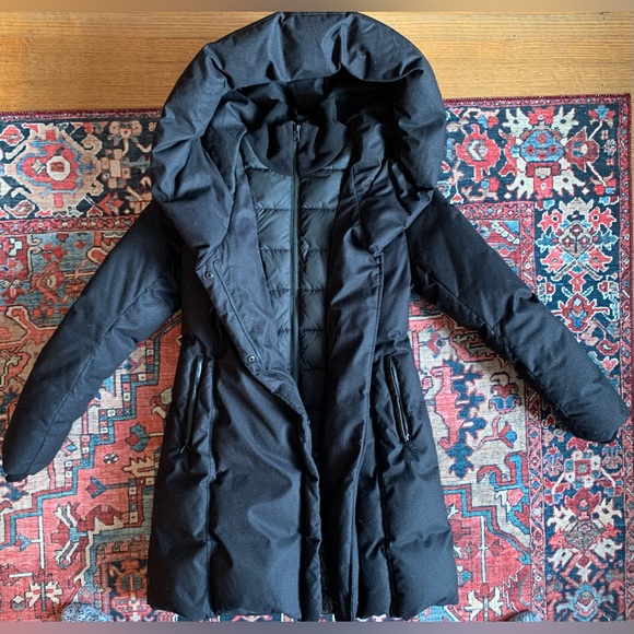 Soia and Kyo sz small down jacket with hood in a charcoal black/dark grey - Picture 3 of 11